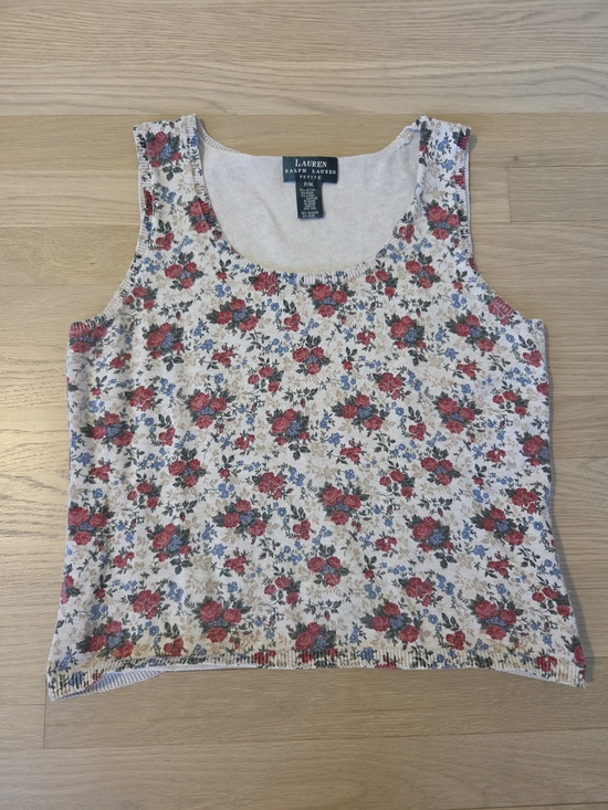 Ralph Lauren Tops - Ralph Lauren Floral Scoop Neck Tank Top And Cardigan Set